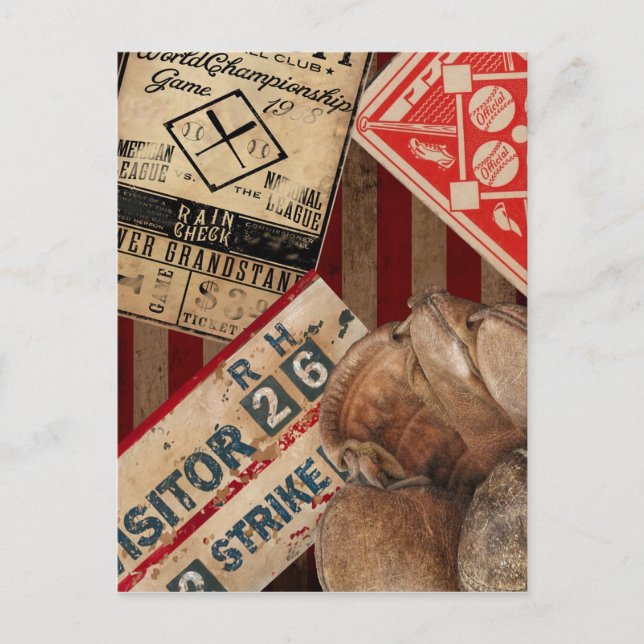Cartão Postal Baseball Antigo (Frente)