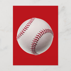Cartão Postal Baseball - Bolas de Modelo de esportes em vermelho