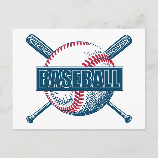 Cartão Postal Baseball de cor personalizado (Frente)