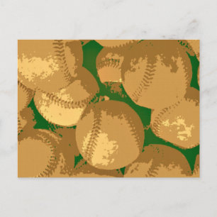 Cartão Postal Baseball de pop Art