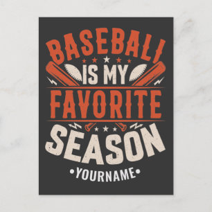 Cartão Postal Baseball é minha temporada favorita