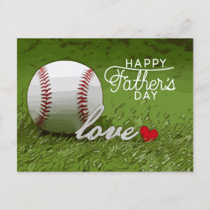 Cartão Postal Baseball Happy Dia de os pais em verde com amor
