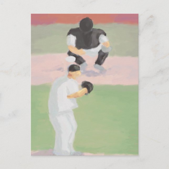 Cartão Postal Baseball Pitcher e Catcher, Cartão-postal (Frente)