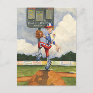 Cartão Postal Baseball Pitcher sobre monte por Jay Throckmorton