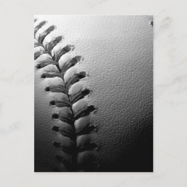 Cartão Postal Basebol Close-up Preto e Branco (Frente)