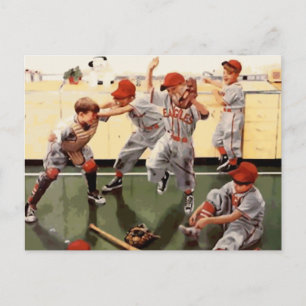 Cartão Postal Basebol Infantil Vintage