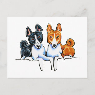 Cartão Postal Basenji Buds