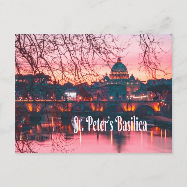 Cartão Postal Basilica de Peter, Roma, Itália (Frente)