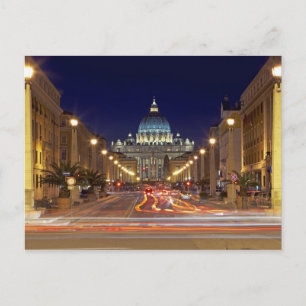 Cartão Postal Basilica de Peter, rua, em direção ao fim da est
