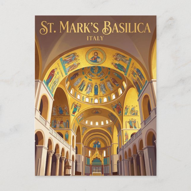 Cartão Postal Basílica de São Marcos Itália (Frente)