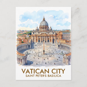 Cartão Postal Basílica de São Pedro personalizada Cidade do Vati