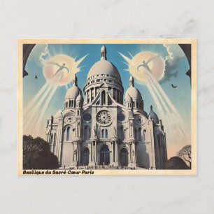 Cartão Postal Basílica do Sagrado Coração Paris Viagem Vintage