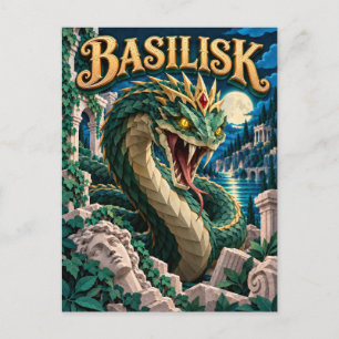 Cartão Postal Basilisco, Monstro de Corte de Papel