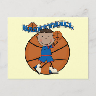 Cartão Postal BASKETBALL African American Boy Camisetas e presen