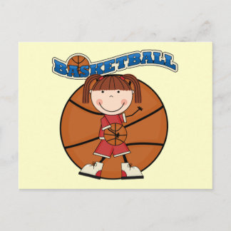 Cartão Postal BASKETBALL Brunette Girl T-shirts e presentes
