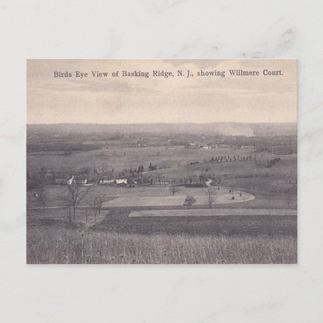 Cartão Postal Basking Ridge NJ, Vista aérea, Vintage (Frente)