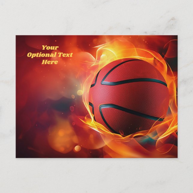Cartão Postal Basquete de Formação de Texto Personalizado (Frente)