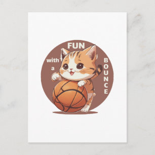 Cartão Postal basquete de gatinho