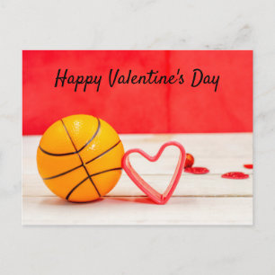 Cartão Postal Basquete Dia de os namorados de basquete com amor