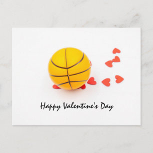 Cartão Postal Basquete Dia de os namorados de basquete com amor