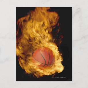 Cartão Postal Basquete em chamas (composto digital)