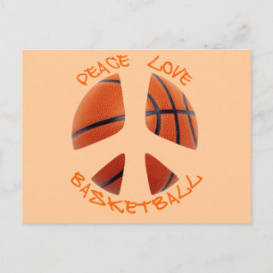 Cartão Postal Basquete Peace Love