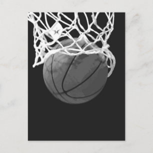 Cartão Postal Basquete preto e branco
