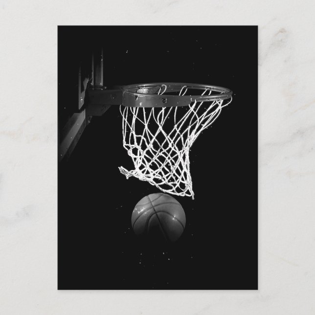 Cartão Postal Basquete preto e branco (Frente)