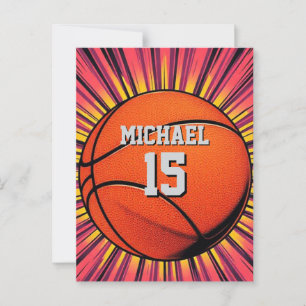 Cartão Postal Basquete Seu Nome Pop Art