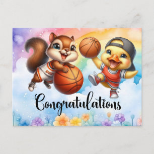 Cartão Postal Basquete temático para Parabéns