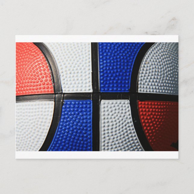 Cartão Postal Basquete Vermelho Branco E Azul (Frente)