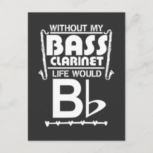 Cartão Postal Bass Clarinet Gift - Música Musical Engraçado Di