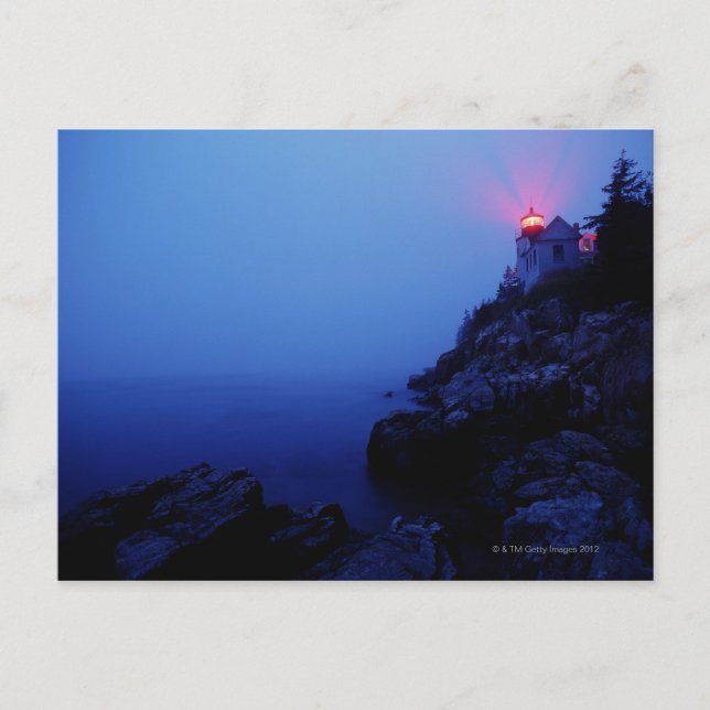 Cartão Postal Bass Harbor Head Light, Ilha do Deserto, (Frente)