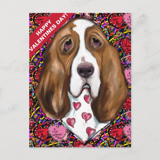 Cartão Postal Basset Hound (Frente)