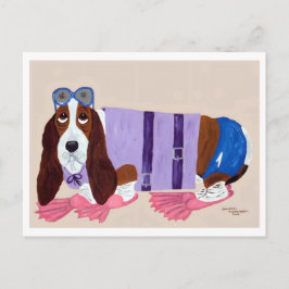 Cartão Postal Basset Hound de Nadadeiras 
