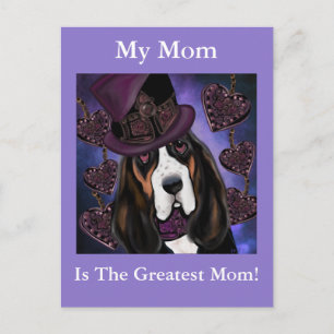 Cartão Postal Basset Hound STEAMPUNK