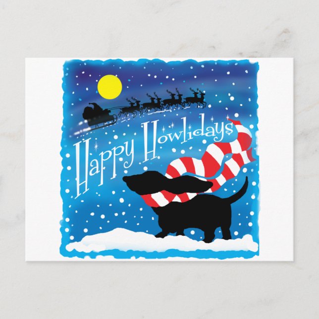 Cartão Postal Basset Scarf (Frente)