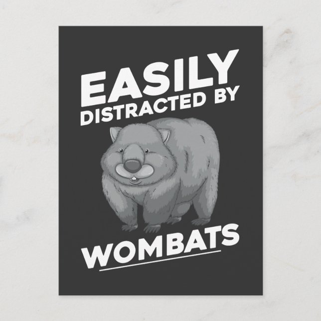 Cartão Postal Bastante Distraído Por Wombats, Animais Australian (Frente)