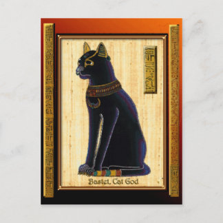 Cartão Postal BASTET ~ Egito Cat Deus Arte Histórica
