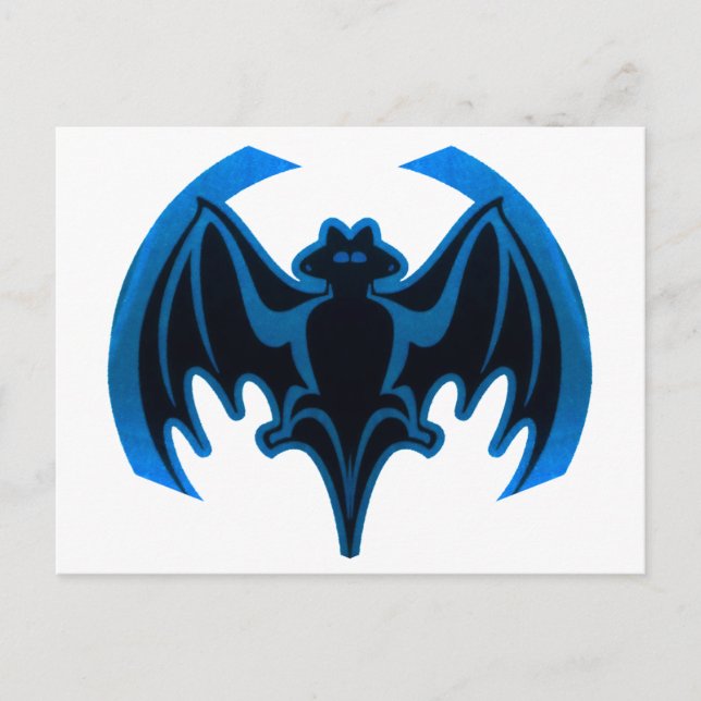 Cartão Postal Bat Blue O MUSEUM Zazzle dá presentes (Frente)