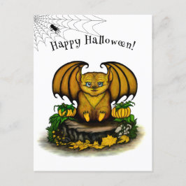 Cartão Postal Bat Bonito do Halloween