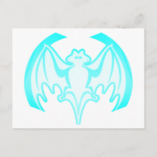 Cartão Postal Bat Cyan Inv The MUSEUM Zazzle Gifs