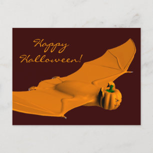 Cartão Postal Bat do Halloween estranho