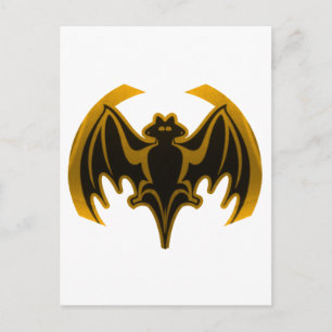 Cartão Postal Bat Dourado O MUSEUM Zazzle Dons