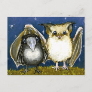 Cartão Postal Bat e raven