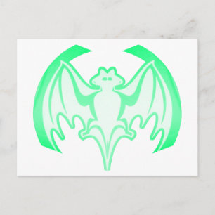 Cartão Postal Bat Green Inv The MUSEUM Zazzle Gifts