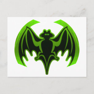 Cartão Postal Bat Green MUSEUM Zazzle Gifts