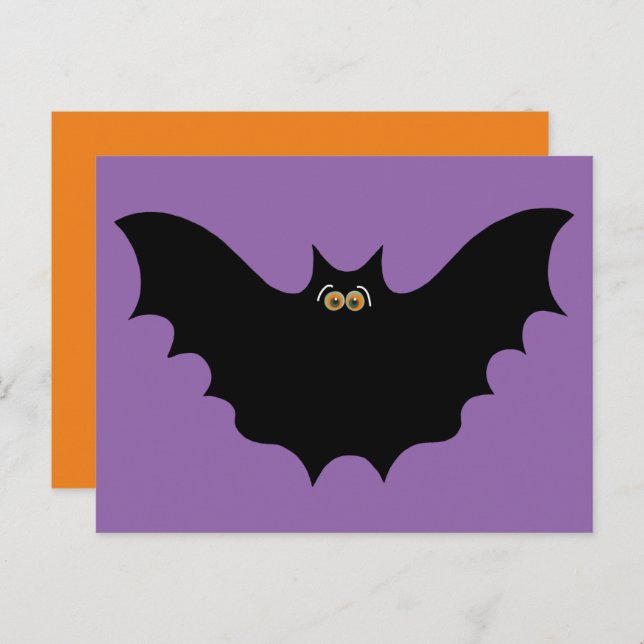 Cartão Postal Bat Negro Halloween (Frente/Verso)