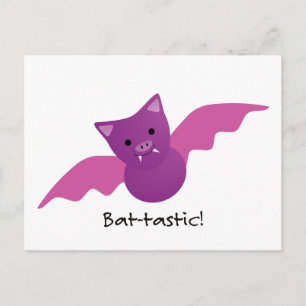 Cartão Postal Bat Rosa Batástico Bonito