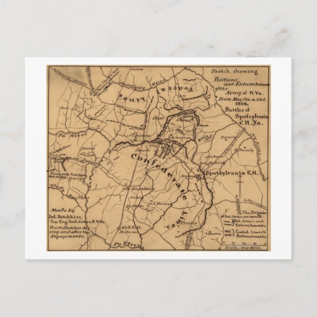 Cartão Postal Batalha da Natureza Selvagem - Guerra Civil Panorâ (Frente)